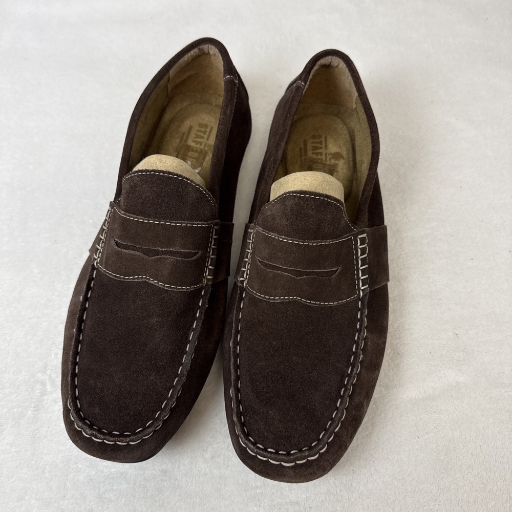Stafford Brown Suede Casual Slip On Moccasins Drive Men's Brown Shoes Size 11